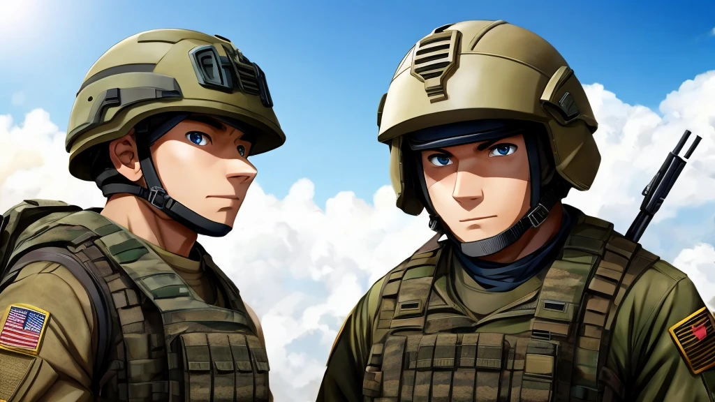Soldier helmet with anime letter