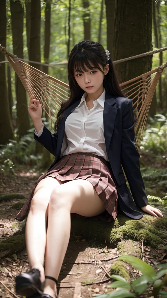 8K, RAW Portrait (Japanese women),masterpiece、Photorealistic:1.2、Realistic, Ultra-high resolution, Highest quality, Real Life Photos ,( During the day :1.1), ((((1 female:1.5)))), (((In the bamboo forest)))、(Cute face:1.3)、Japanese women,((College Girl Fashion))、((22-year-old woman))、((blouse、blazer、Pleated mini skirt、sneakers))、 Short Hairstyles,Slender body,、In the room、 、big, beautiful, beautiful目, Black Hair,(Written boundary depth:1.3)、 ((Dark brown eyes:1.2))、(Realistic skin texture:1.3)、(Immersive atmosphere:0.8、Chiaroscuro:1.2) 、(Look Viewer:1.4)、((Embarrassed look:1.4))、((Red cheeks:1.3))、((From belowの青空:1.2))、(smile:0.7)、((shot))、((A woman rolling up her skirt))、((From below:1.48))、((Crotch close-up:1.52))、((A photo highlighting white panties))、the most beautiful woman in the world、the most beautiful woman in the world、((Spread your legs out to the side:1.4))、(While wearing a miniskirt),((Showing panties to the camera)),