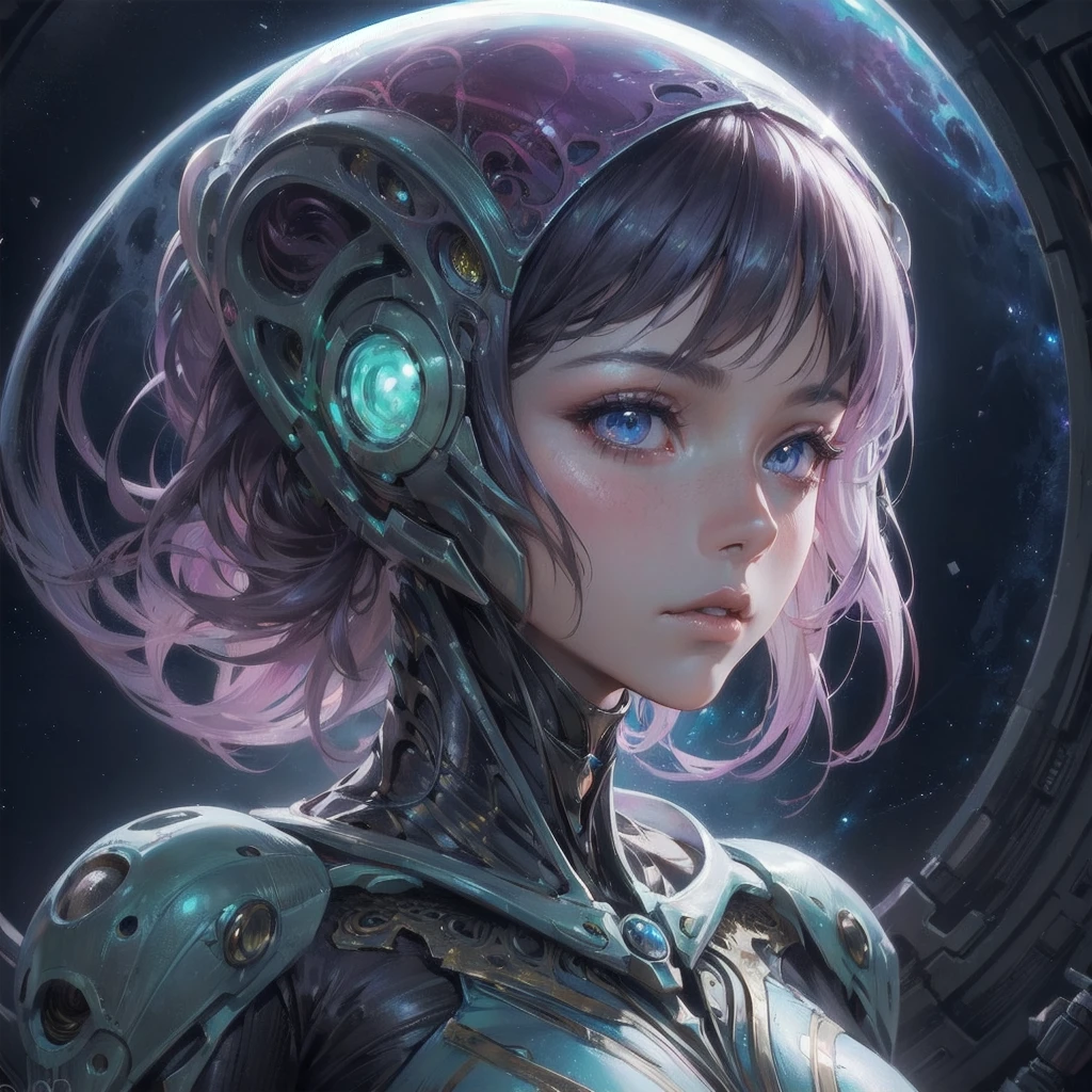  masterpiece, (textured skin), best quality, gorgeous beautiful, (a beautiful girl,alien,mysterious),detailed clothes,large breasts,narrow waist,, (beautiful face), cinematic lighting, (fantasy anime art ),