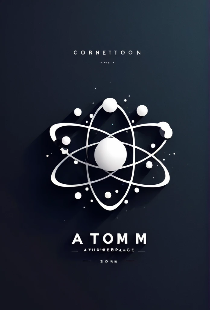 Stylish logo design of Atom

 theme

 atmosphere atmosphere, atmosphere (surrounding the earth),
 the air (as in a particular place),
 atmosphere
 an atmosphere, mood, or mood created by a work of art
 The atmosphere, the air.
 indispensable thing

 atom=atom is the smallest unit of an element (substance) that cannot be divided by chemical means.

 Minimal units (same substance, different substance), and when elements are collected, large things and objects are formed. Molecules = Objects
 The smallest things gather together, and the largest. And that's what we call creation

 Pretty cool
 chic and modern design

 White background