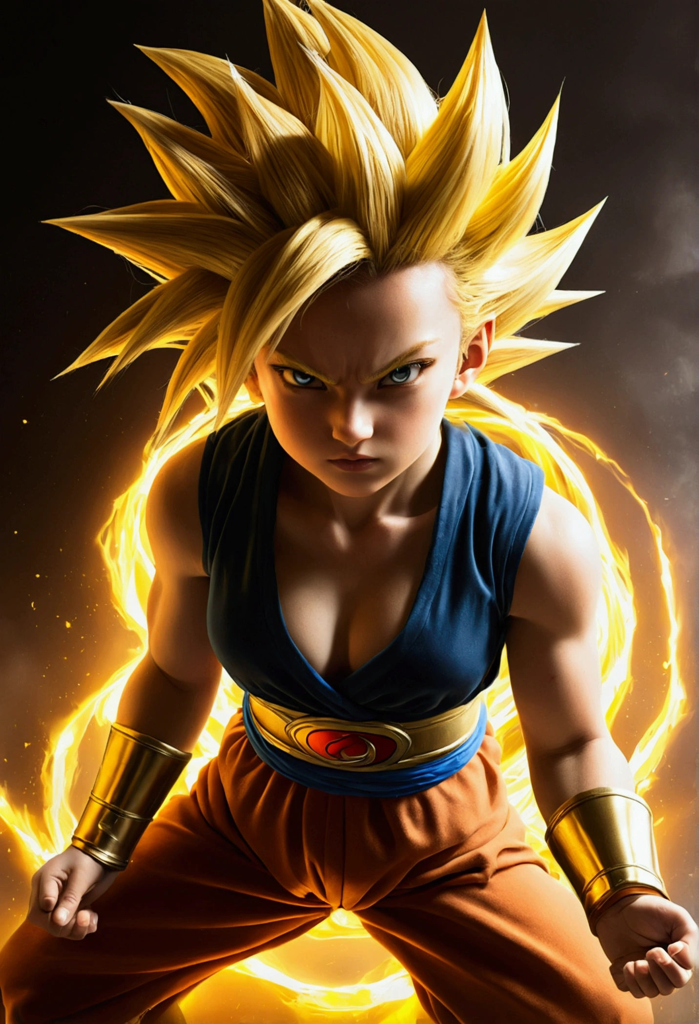 One girl, (Super Saiyan:1.3),warrior,