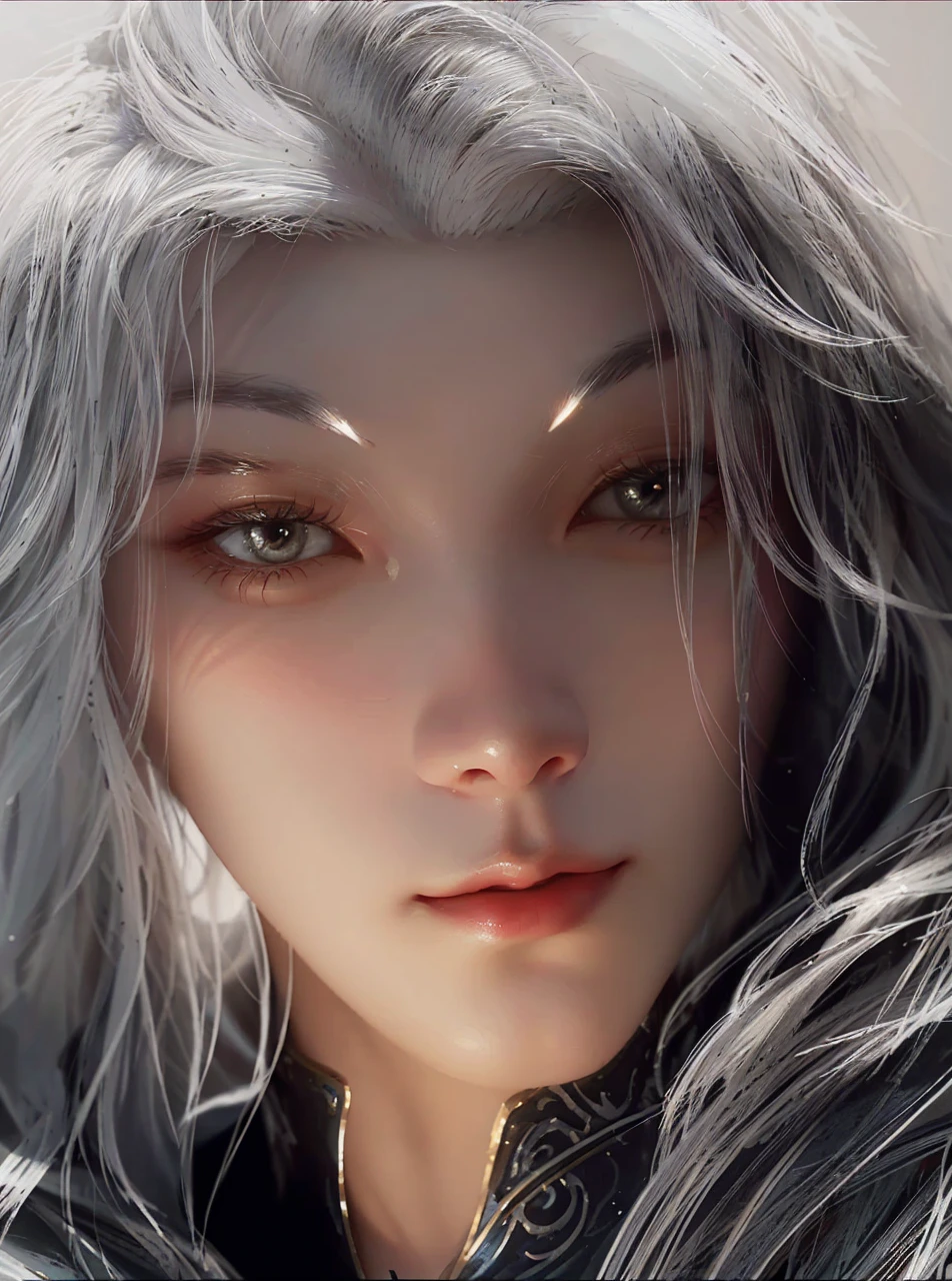 a close up of a woman with white hair and a white mask, beautiful character painting, guweiz, artwork in the style of guweiz, white haired deity, by Yang J, epic exquisite character art, stunning character art, by Fan Qi, by Wuzhun Shifan, guweiz on pixiv artstation