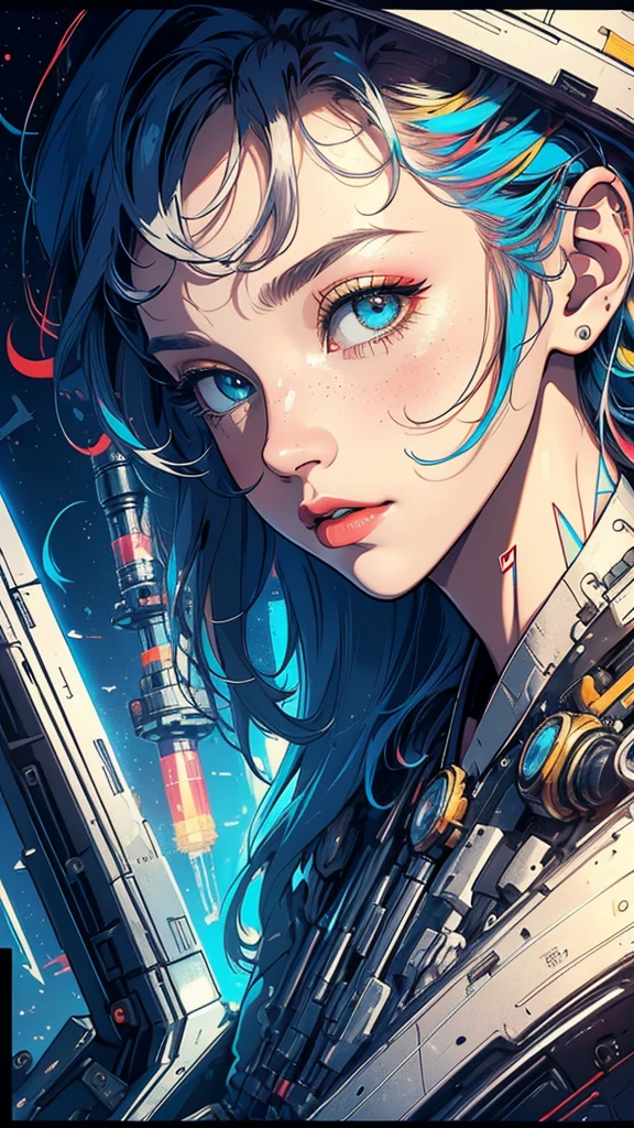 (((masterpiece, highest quality))),(((solo:1.2))),(((1girl:1.2))),32k wallpaper, very detailed, poster, vintage science fiction,(((((geometric cinematic movie poster))))), ((bauhaus)),(shape),(((abstract))),(mid century modern),movie poster,(((((portfolio))))),(((((Close-up))))),(((((bust up))))),((((more various angle)))),(((highlight))),Vast landscape,((((heterochromia)))),(((complete. detailed face))),(((Extremely talented))),(((most complecated machine))),(Colorful color scheme)