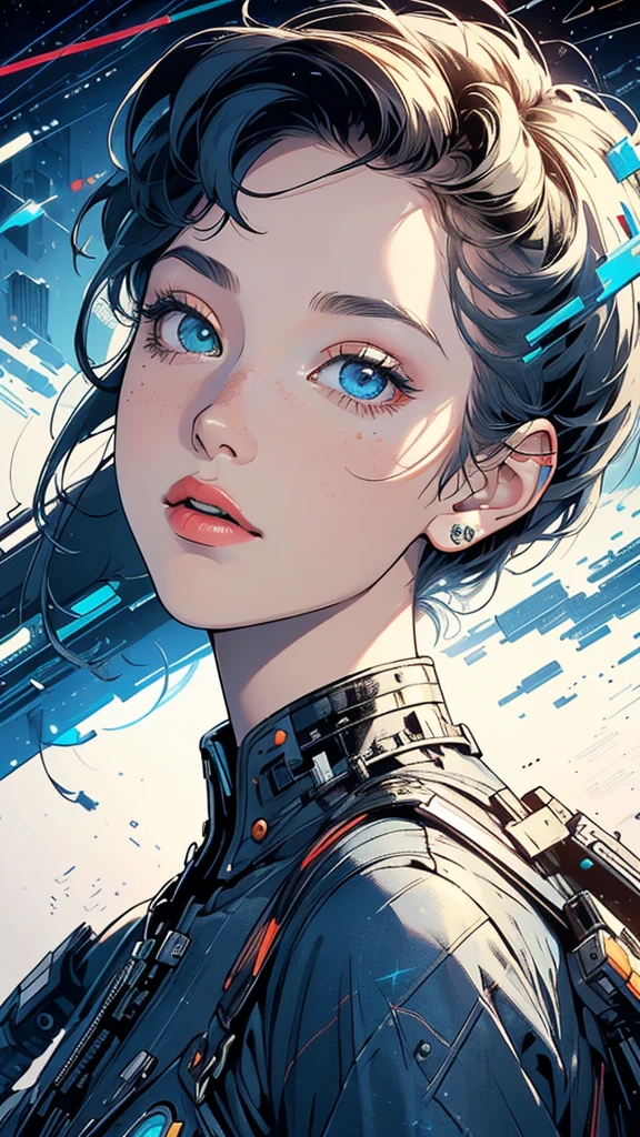 (((masterpiece, highest quality))),(((solo:1.2))),(((1girl:1.2))),32k wallpaper, very detailed, poster, vintage science fiction,(((((geometric cinematic movie poster))))), ((bauhaus)),(shape),(((abstract))),(mid century modern),movie poster,(((((portfolio))))),(((((Close-up))))),(((((bust up))))),((((more various angle)))),(((highlight))),Vast landscape,((((heterochromia)))),(((complete. detailed face))),(((Extremely talented))),(((most complecated machine))),(Colorful color scheme)