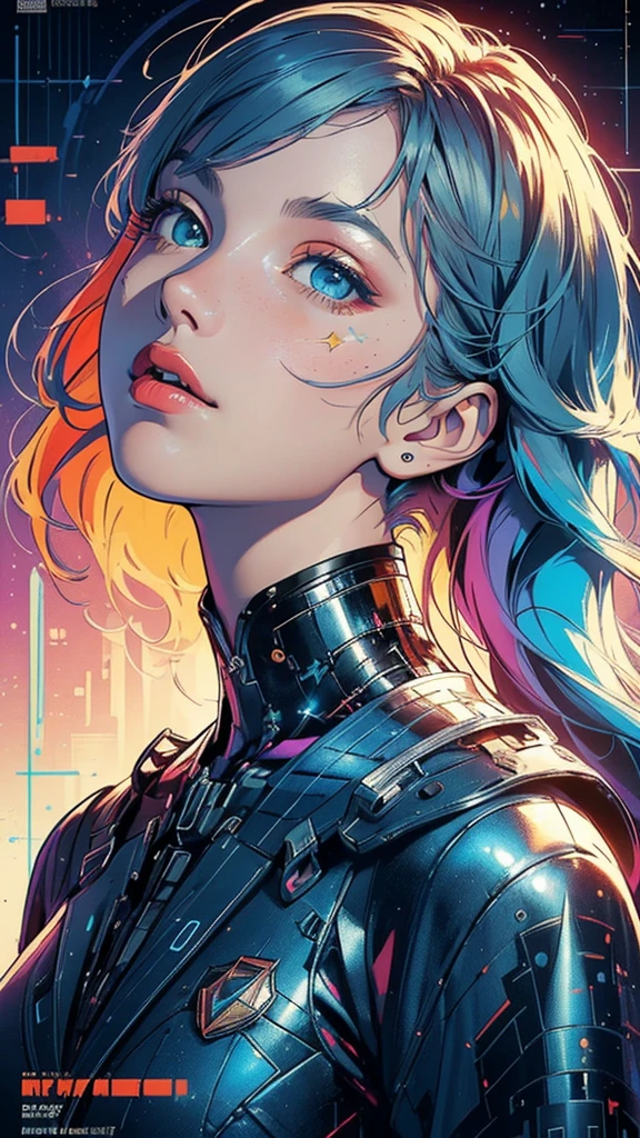 (((masterpiece, highest quality))),(((solo:1.2))),(((1girl:1.2))),32k wallpaper, very detailed, poster, vintage science fiction,(((((geometric cinematic movie poster))))), ((bauhaus)),(shape),(((abstract))),(mid century modern),movie poster,(((((portfolio))))),(((((Close-up))))),(((((bust up))))),((((more various angle)))),(((highlight))),Vast landscape,((((heterochromia)))),(((complete. detailed face))),(((Extremely talented))),(((most complecated machine))),(Colorful color scheme)