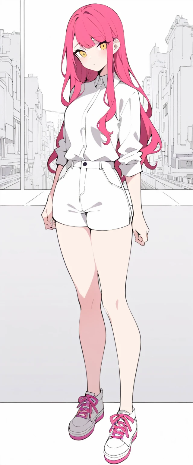 Highest quality, beautiful, detailed,
One girl, detailed background,
Highest quality, Flat Color, Limited edition palette, bold lines BREAK,

One girl,  , Long Hair, cute,
View your viewers,Contemporary, BREAK,

whole body, Full Body Lesbian,White background