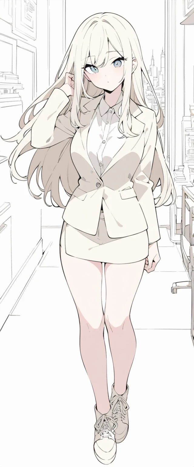 Highest quality, beautiful, detailed,
One girl, detailed background,
Highest quality, Flat Color, Limited edition palette, bold lines BREAK,
One girl, , Long Hair, cute,
View your viewers,Contemporary, BREAK,
whole body, Full Body Lesbian,White background