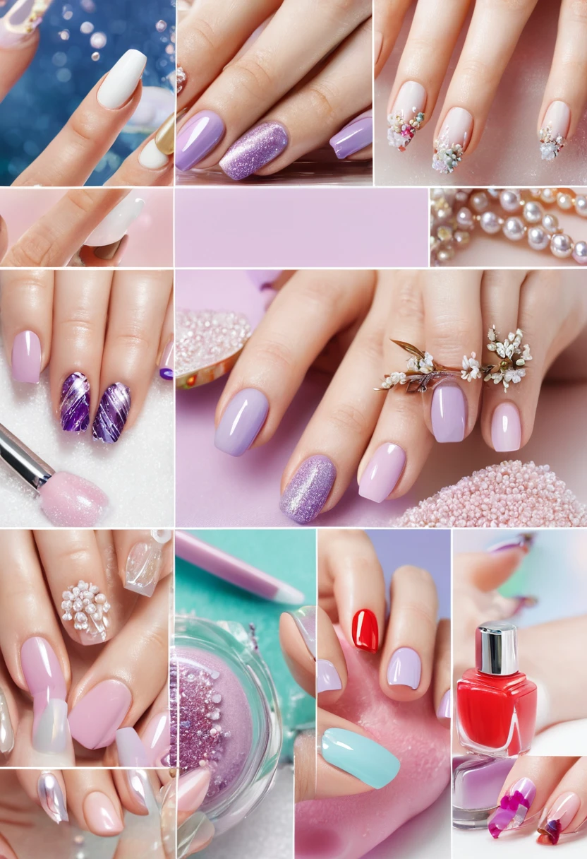 collage of manicure details