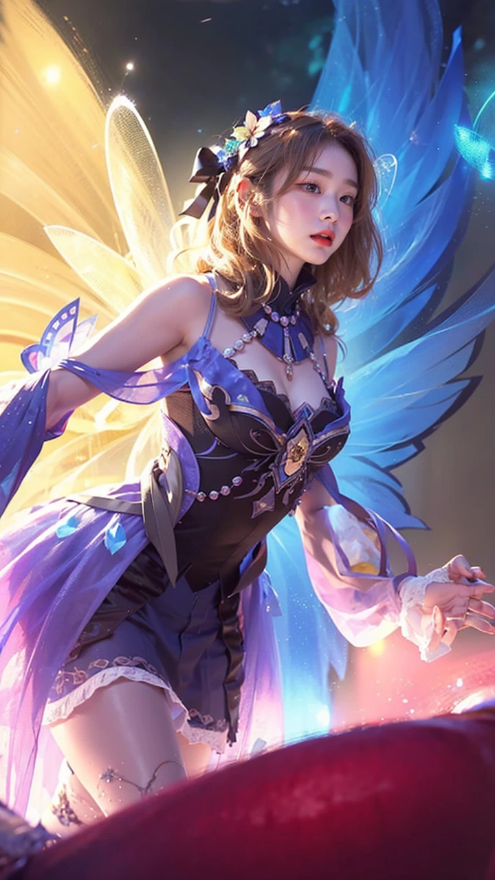 (solo), (a detailed full body RAW photo of a girl), (masterpiece:1.0), (best quality:1.4), (ultra highres:1.2), (photorealistic:1.4), 8k resolution, Canon EOS R5, 50mm, absurdres, ultra detailed, standing, sharp focus, cinematic lighting, detailed beautiful face, (heavy makeup:1.2), (ulzzang-6500-v1.1), perfect body, detailed skin texture, white pale skin, big breast, cleavage, detailed random hair, wear tank tops and leggings, (Asian girl:0.7), cute face, realistic skin, (looking at viewer:1.2), at gym, sweaty