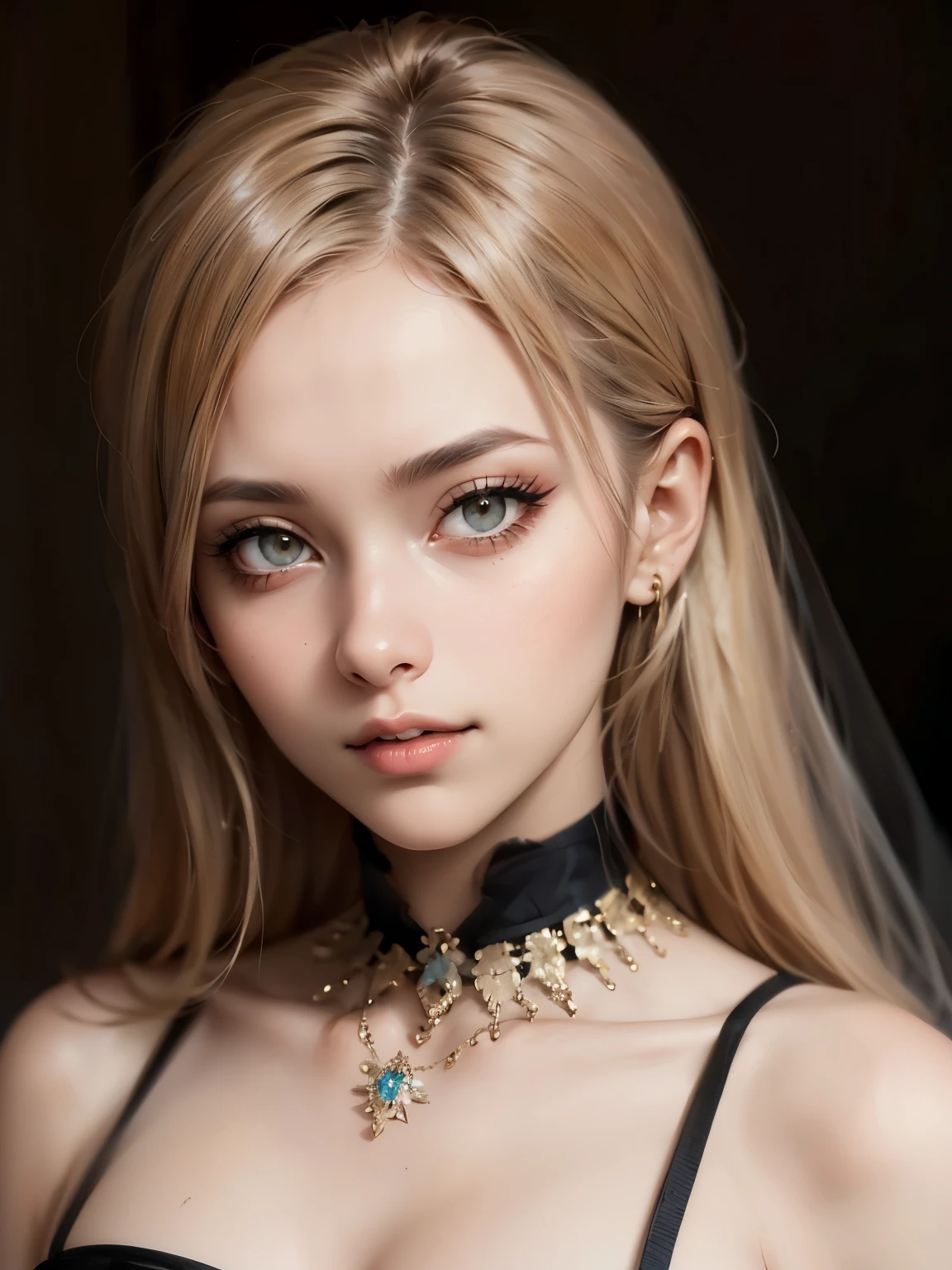 (8k, 4k, best quality, highres, ultra high res:1.1), (masterpiece, realistic, photo-realistic:1.1), 1girl,  face, close-up, twintails, blonde hair, black eyes, red lips,((big breast)), (big cleavage), (big cuvy hips), (narrow waist )  (looking at viewer:2), absurdly long hair, long eyelashes, eyeshadow,  small face, big eyes,bare shoulders, high contrast,ultra-high-definition, outstanding details, 8K, Blush face, attractive collarbone, sexy shoulders, blushing cheeks, nikon z9, 30mm lens, sharp focused face, f/4, iso 200, shutter 1/250, beauty light, medium shot, raw ,intricately detailed, award winning photograph, good contrast, high sharpness, facial symmetry, bokeh, ultra-detailed