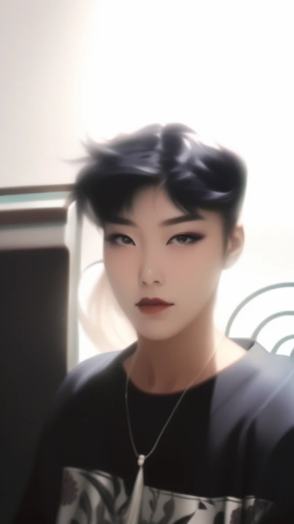 (best quality, sketch:1.2),realistic,illustrator,anime,1 girl, detailed lips, kimono,custom, black and red gradient background,neon hair,textured cropping, masterpiece, style retro classic, noir style , Japanese style