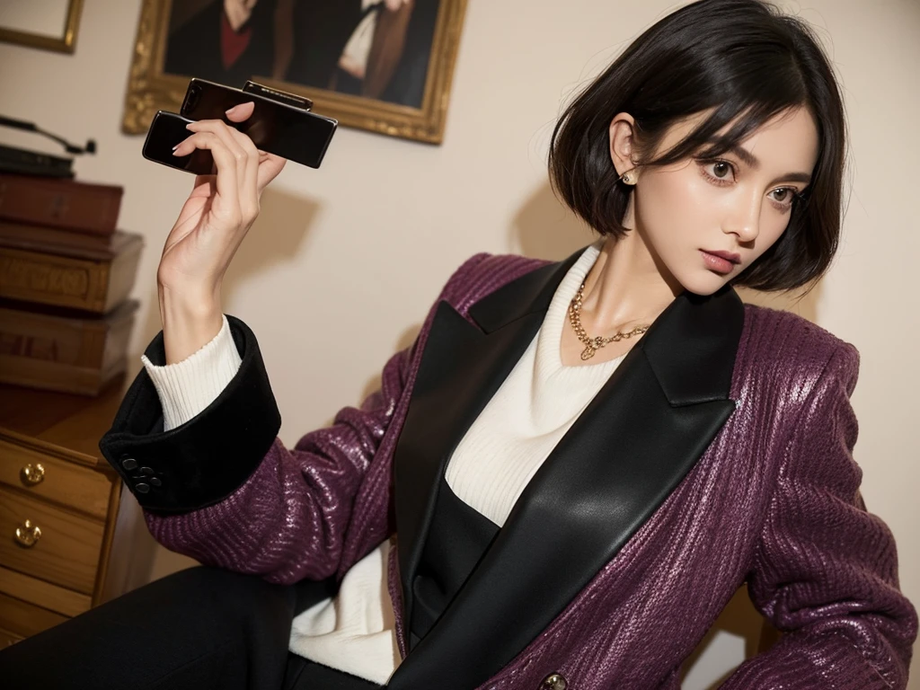 For women's fashion, velvet jackets and assortments are recommended for fashion. A velvet jacket and a colorful suit can make you look older, so calm is the basis for this, but choose a light-colored blouse, gloves, or scarf to accentuate the overall tone. It is also important to choose clothes that accentuate the lines and volume of the body rather than clothes with many fine details.
Wearing a knit sweater with asymmetrical cuts, a graffiti T-shirt, and a leather coat with a classic feel is also good. Accessories are also items that show off a sense and sense of being much younger than one's age. Women wear a large cardigan or black tuxedo jacket with a funky brooch or silk ribbon.
