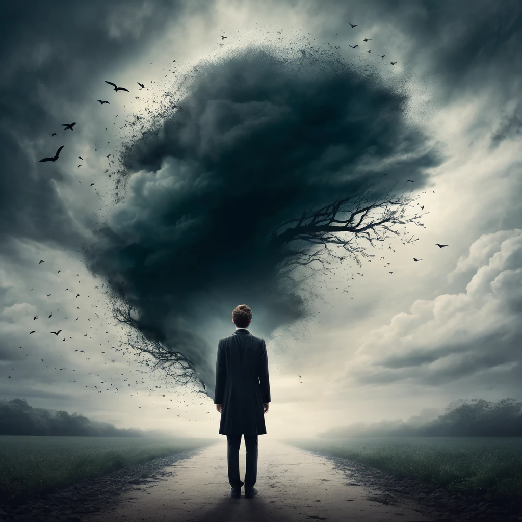Make a mysterious image symbolizing anxiety and hope