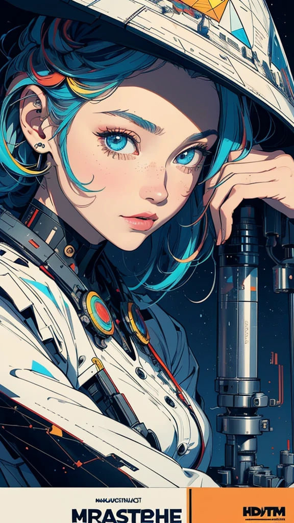 (((masterpiece, highest quality))),(((solo:1.2))),(((1girl:1.2))),32k wallpaper, very detailed, poster, vintage science fiction,(((((geometric cinematic movie poster))))), ((bauhaus)),(shape),(((abstract))),(mid century modern),movie poster,(((((portfolio))))),(((((Close-up))))),(((((bust up))))),((((more various angle)))),(((highlight))),Vast landscape,((((heterochromia)))),(((complete. detailed face))),(((Extremely talented))),(((most complecated machine))),(Colorful color scheme)