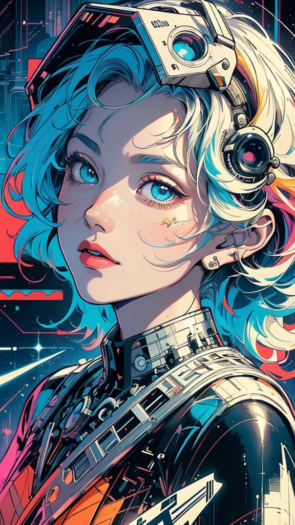 (((masterpiece, highest quality))),(((solo:1.2))),(((1girl:1.2))),32k wallpaper, very detailed, poster, vintage science fiction,(((((geometric cinematic movie poster))))), ((bauhaus)),(shape),(((abstract))),(mid century modern),movie poster,(((((portfolio))))),(((((Close-up))))),(((((bust up))))),((((more various angle)))),(((highlight))),Vast landscape,((((heterochromia)))),(((complete. detailed face))),(((Extremely talented))),(((most complecated machine))),(Colorful color scheme)