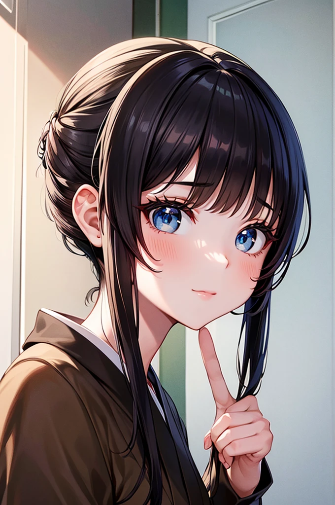 Young girl,Cute beautiful face, Cute natural anime face, With a cute - lovely - face, Beautiful Japanese girl face, 茶色の髪とBig eyes, pretty girl, Beautiful light、Big eyes