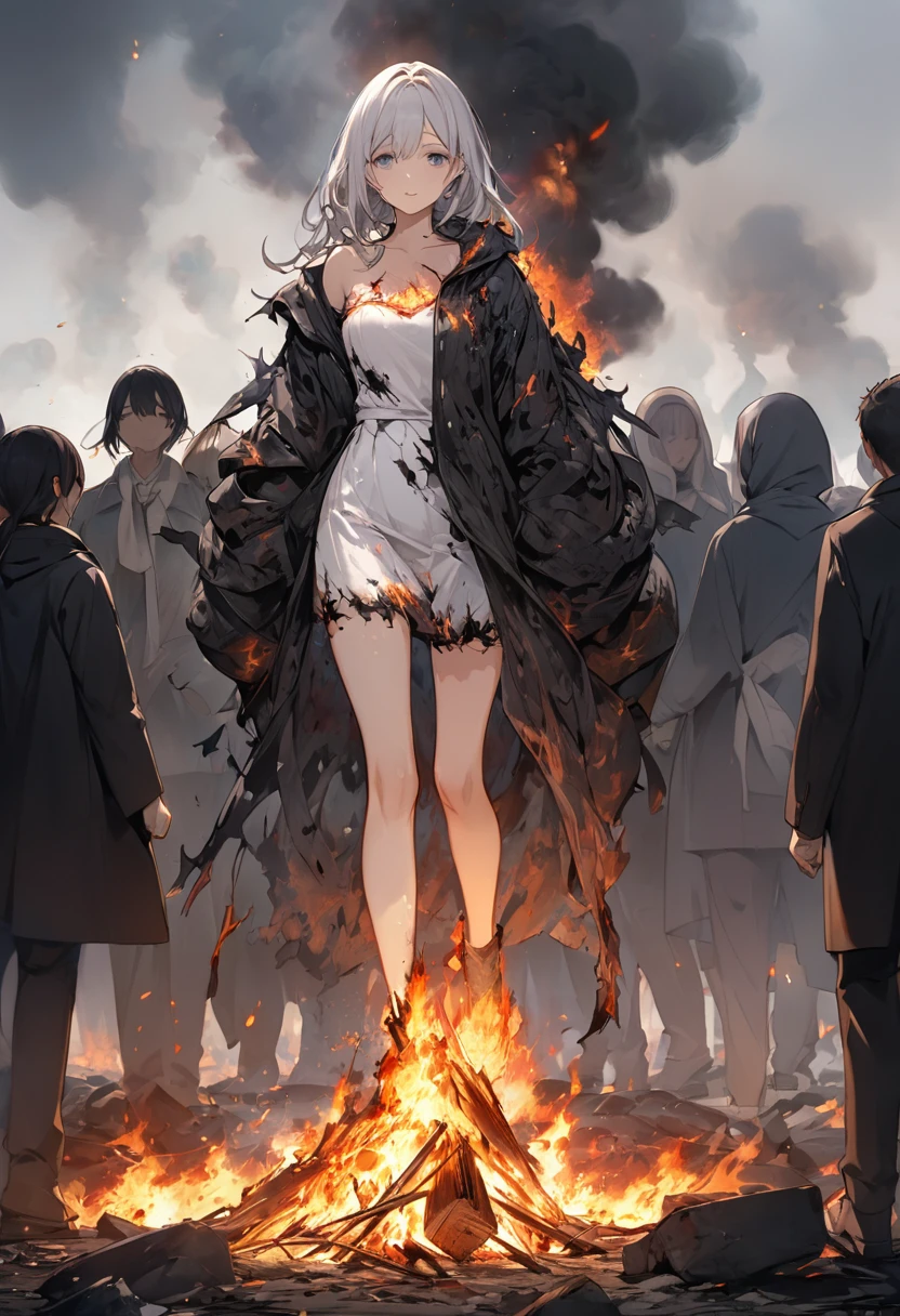 Very detailed、whole body、Medium chest、Even though it was burned、People、If there is hope, it will come、woman