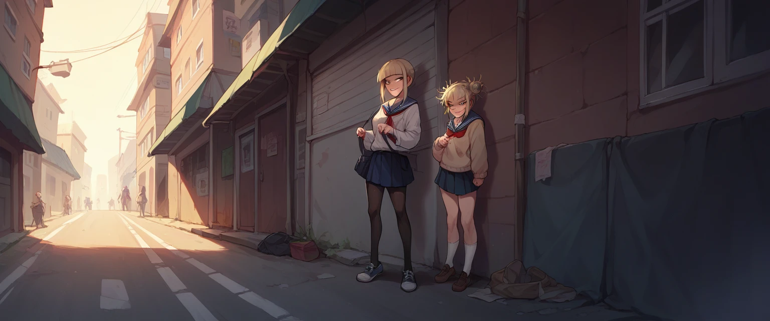 Himiko toga stripping in the street