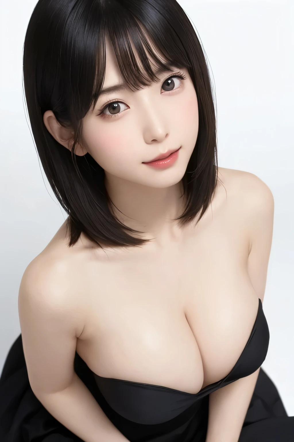 ((masterpiece、Highest quality、Highest quality、Everything is detailed and beautifully rendered、The beauty of the golden ratio、Detailed beautiful face、Detailed beautiful eyes、Beautiful pale eyes))、非常にHuge胸、Exposed breasts、Protruding areola Inverted areola,Protruding nipples、Emphasizing the crotch crack、Azur Lane、Big Breasts、Portraiture、The perfect angle、Professional Quality、High resolution、Perfect contrast、Perfect lighting、Perfect composition、The Perfect Wife、Perfect Skin、Perfect hands、Perfect Fingers、Perfect breasts、Perfect Hair、Perfect Face、リアルな顔立ちのmasterpiece、美しくLong neck、Listen carefully、Short Bob、Laughing happily、Aligning your teeth、Beautiful teeth alignment、(Upper body naked、No clothes、Nothing attached、Long legs、Beautiful adult supermodel)、すっきりとした前髪のShort Bob、Long neck、Long neck、Small face、Beautiful clavicle、light in your eyes、Perfect Face、Perfect body、Perfect Fingers、Perfect Arms、Perfect handsで顔を小さくする、Golden ratio beautiful face、Look closely at the camera、(Blank white background with nothing:2.0、Really pure white blank background)、Perfect Anatomy、Very large breasts、Huge、Very large breasts、neat and Very large breastss:2.0、very large and neat areolas,:2.0、Oversized breasts、28 years old、Adult charm、cute、Spotless、smile、Smile really happily、(Bust seen from slightly above:1.3), Beautiful short hair fluttering in the strong wind、clean and beautiful big eyes、Transparent double eyelids、Lip gloss、Pose with your hands folded behind your head:1.3