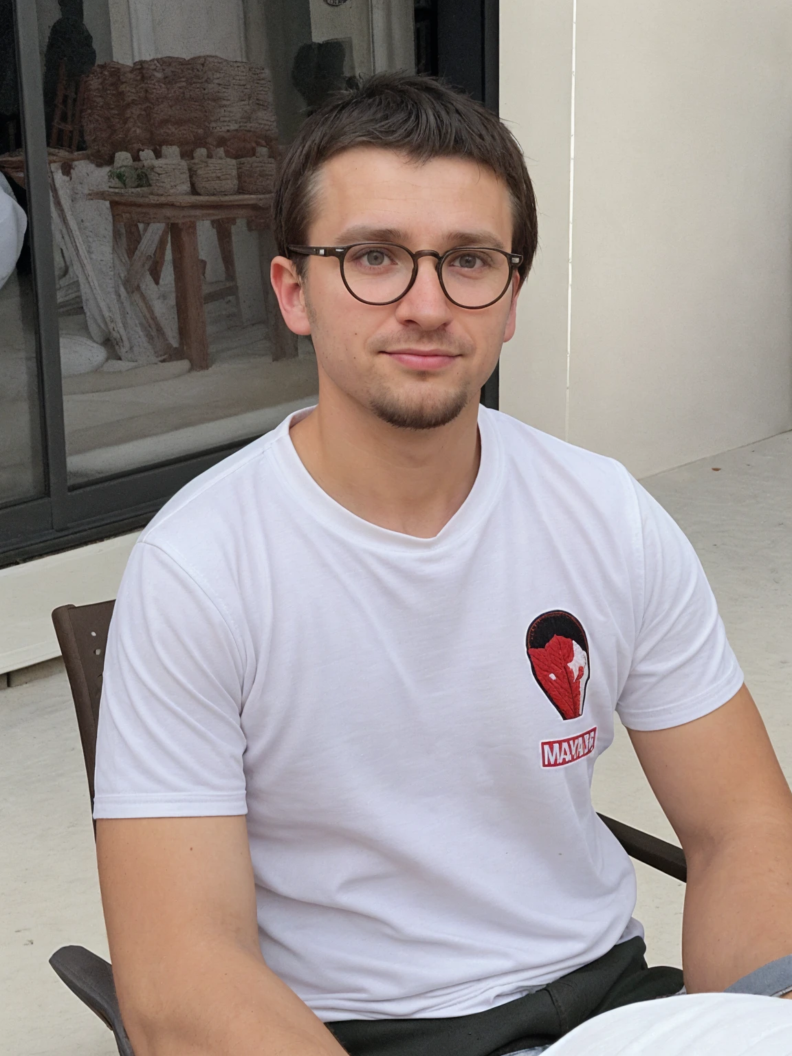 seb, wearing a fitted traditional embroidered vest and white shirt, tight shorts and shoes, standing outdoors, quaint European village backdrop, golden hour, natural lighting, relaxed confident expression, depth of field