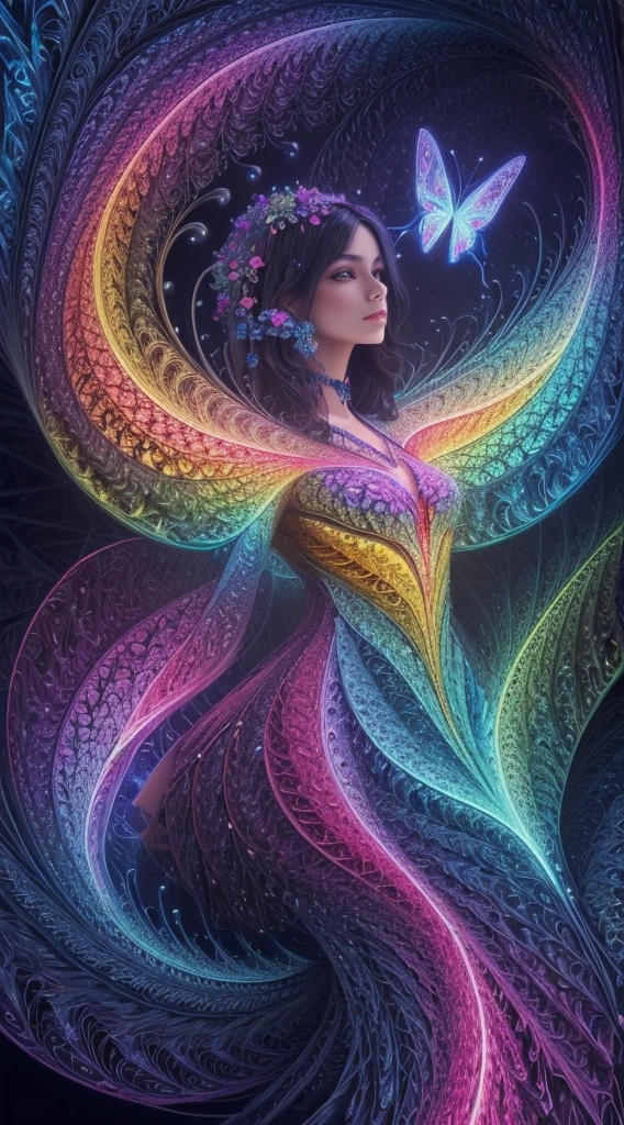(masterpiece, top quality, best quality, official art, beautiful and aesthetic:1.2),extreme detailed,(fractal art:1.3),colorful,highest detailed,Dreamy Atmosphere,Bright color,
hudie,luminescence,butterfly,