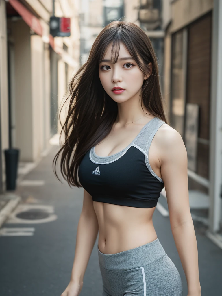 table top, highest quality, figure, super detailed, finely, High resolution, 8k wallpaper, Perfect dynamic composition, beautiful and fine eyes, fitness wear, Natural color lip,