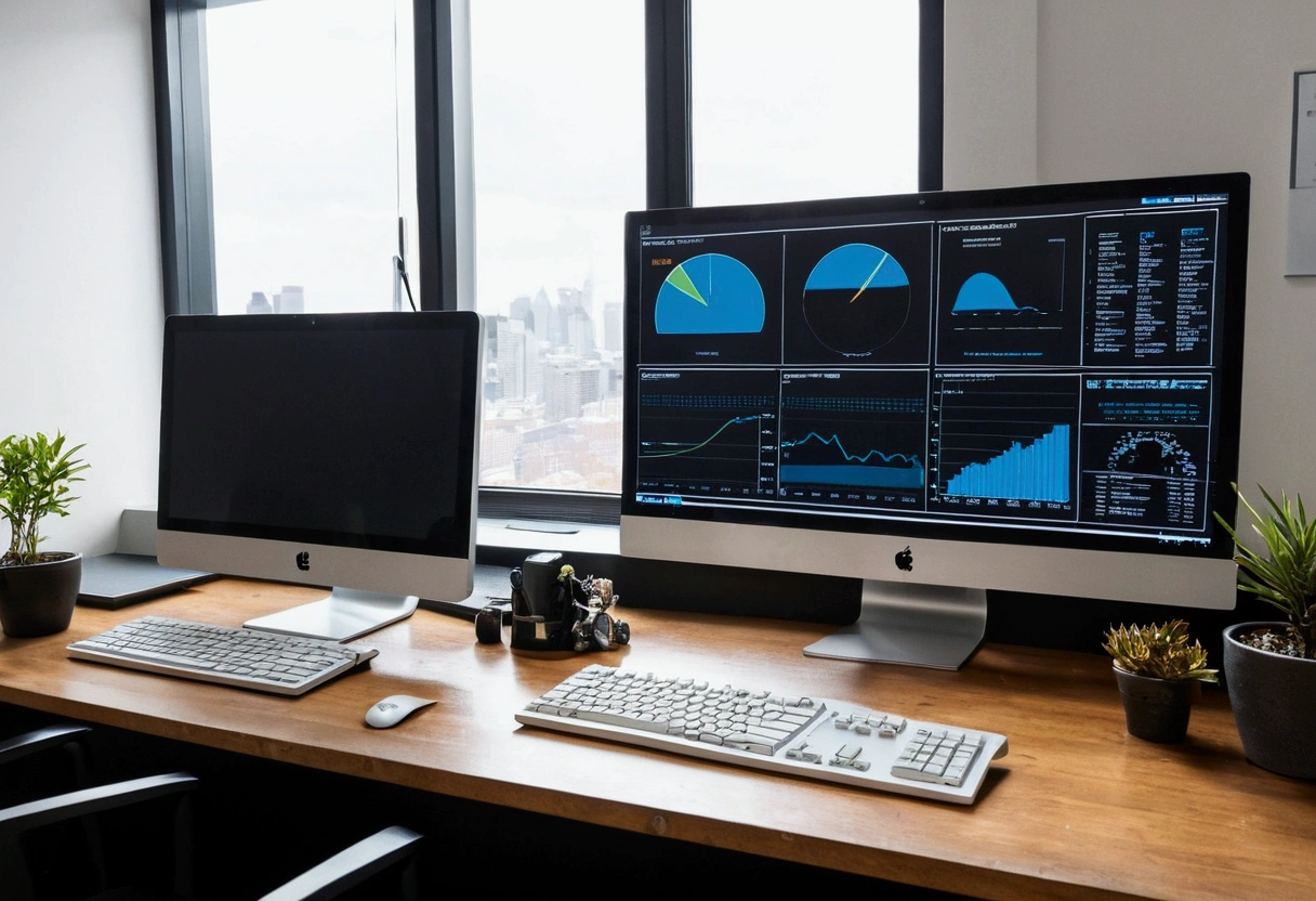 a picture of a computer monitor in an office