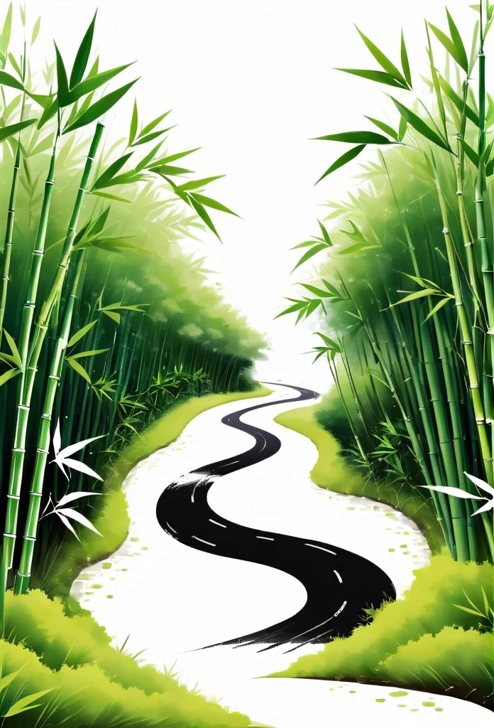 Fashionable logos of Japanese Omusubi specialty shops
Omusubi, Japanese bamboo bushes and bamboo leaves are painted on the logo like a road
The colors are black and white
Pretty cool
Stylish design
chic and modern design
White background