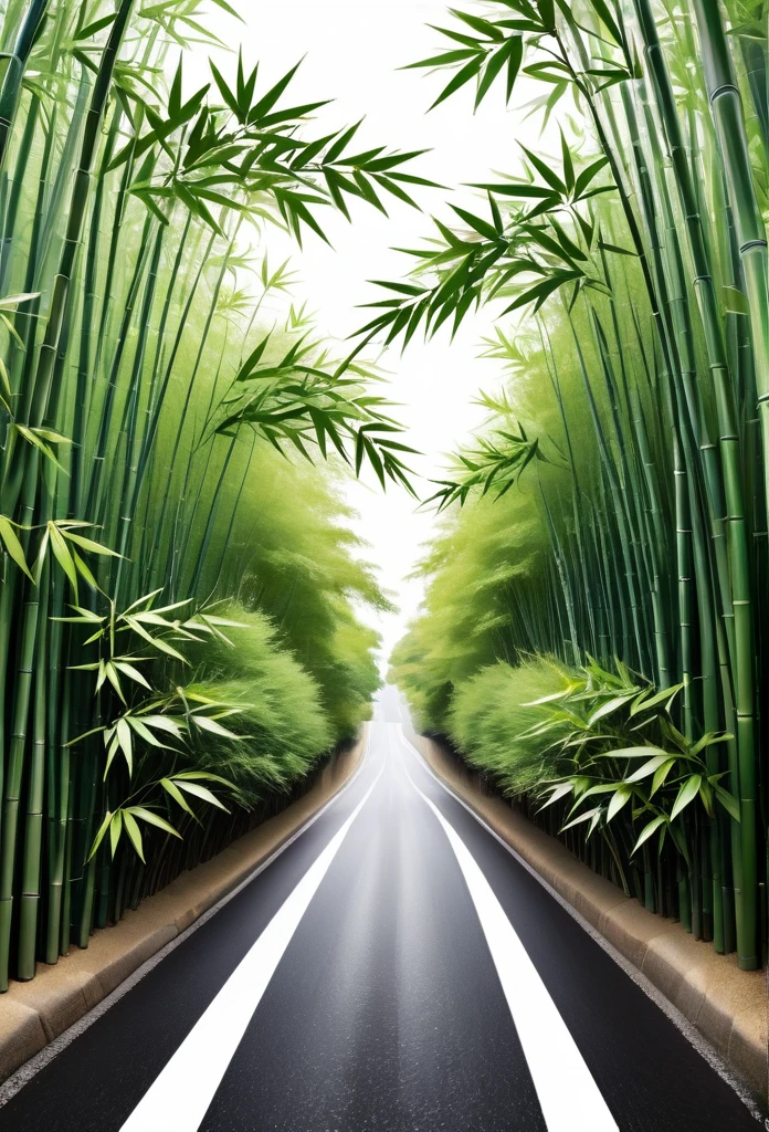 Fashionable logos of Japanese Omusubi specialty shops

 Omusubi, Japanese bamboo bushes and bamboo leaves are painted on the logo like a road

 The colors are black and white

 Pretty cool
 Stylish design
 chic and modern design

 White background