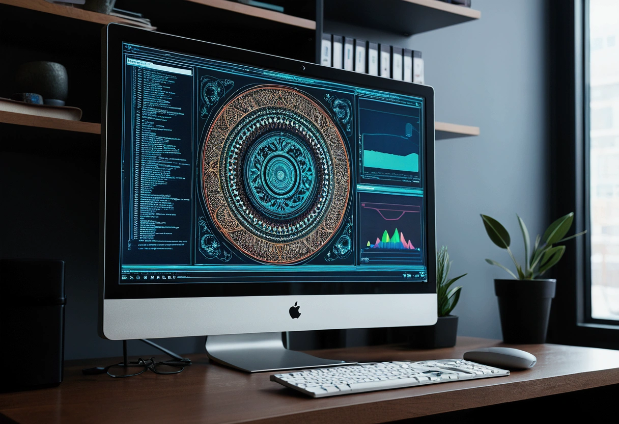 a picture of a computer monitor in an office
