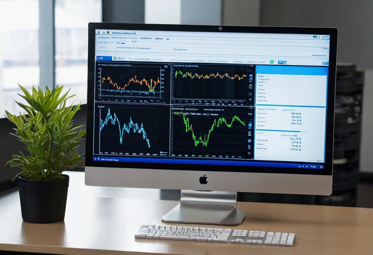 a picture of a computer monitor in an office