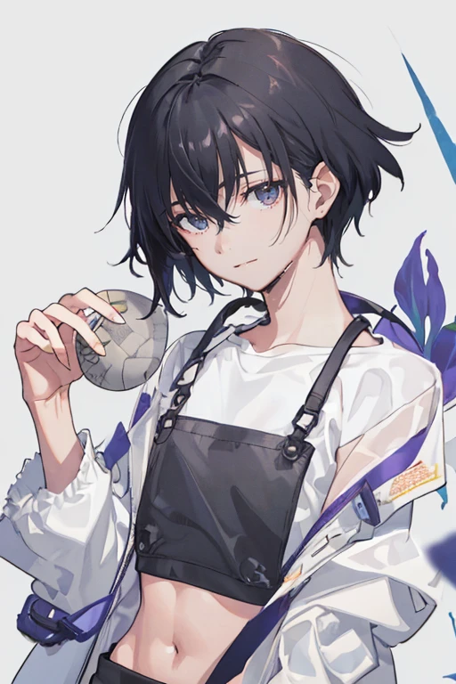 (Masterpiece), (Highest quality), Very detailed, ((Two men intimate:1.5)), Perfect Face, Beautiful Face, Very detailedな顔，(Upper body shot:1.3)，(Black-haired man:1.3)，(Grey-haired man:1.3)、T-Shirts、smile