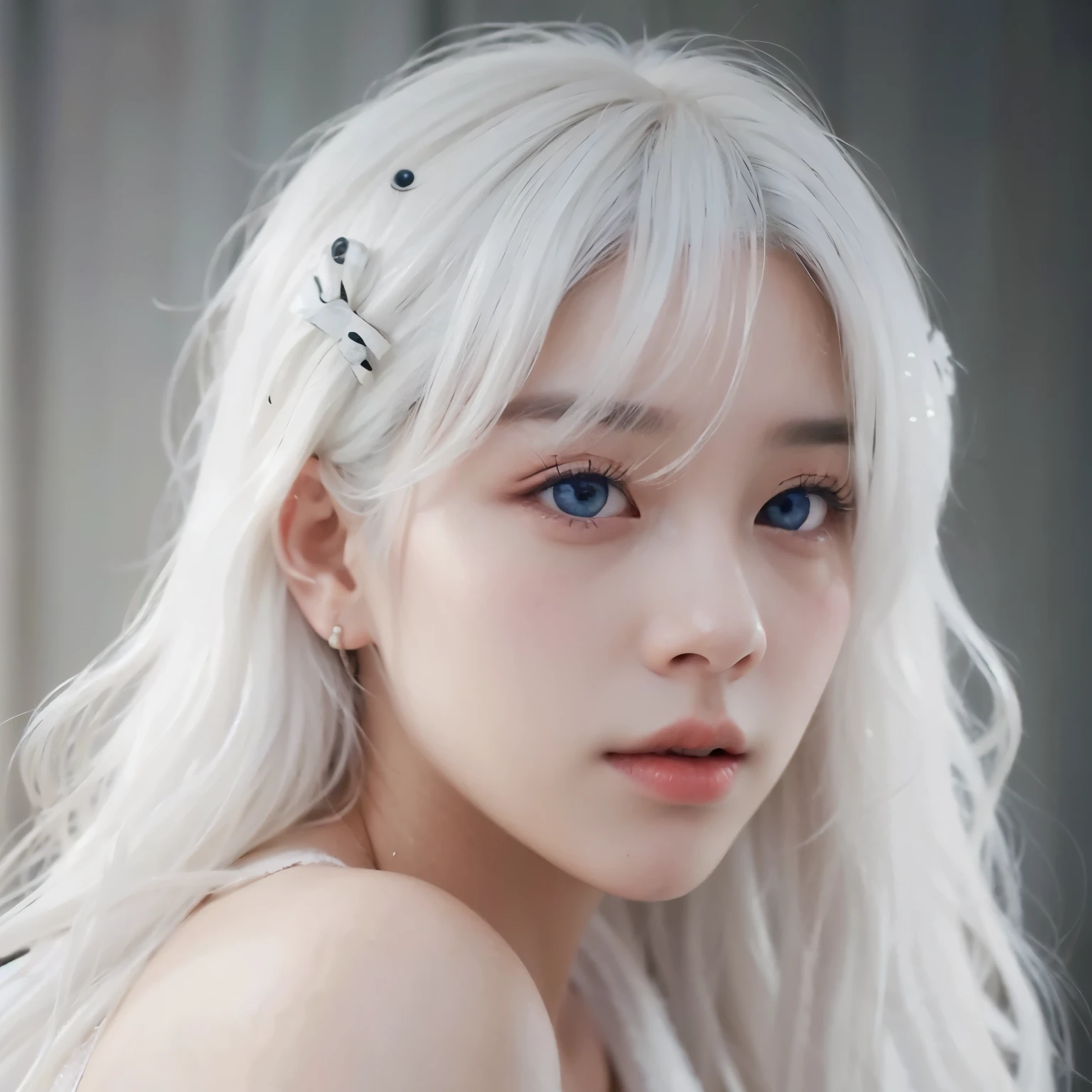 jimin, fairy, gray hair, beautiful eyes, surrealist