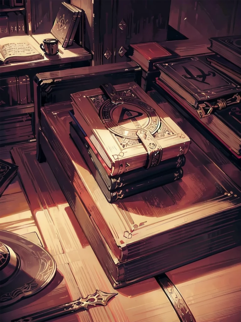 A mysterious old book, ancient tome, intricate leather binding, ornate metal clasps, dusty pages, eerie glow, mystical runes, arcane symbols, dark wooden table, moody lighting, high contrast, cinematic composition, dramatic shadows, fantasy, dark academia