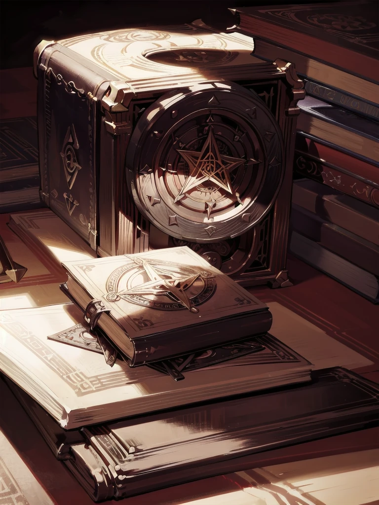 A mysterious old book, ancient tome, intricate leather binding, ornate metal clasps, dusty pages, eerie glow, mystical runes, arcane symbols, dark wooden table, moody lighting, high contrast, cinematic composition, dramatic shadows, fantasy, dark academia