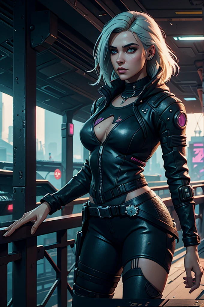 cyberpunk 2077. Cirilla on bridge