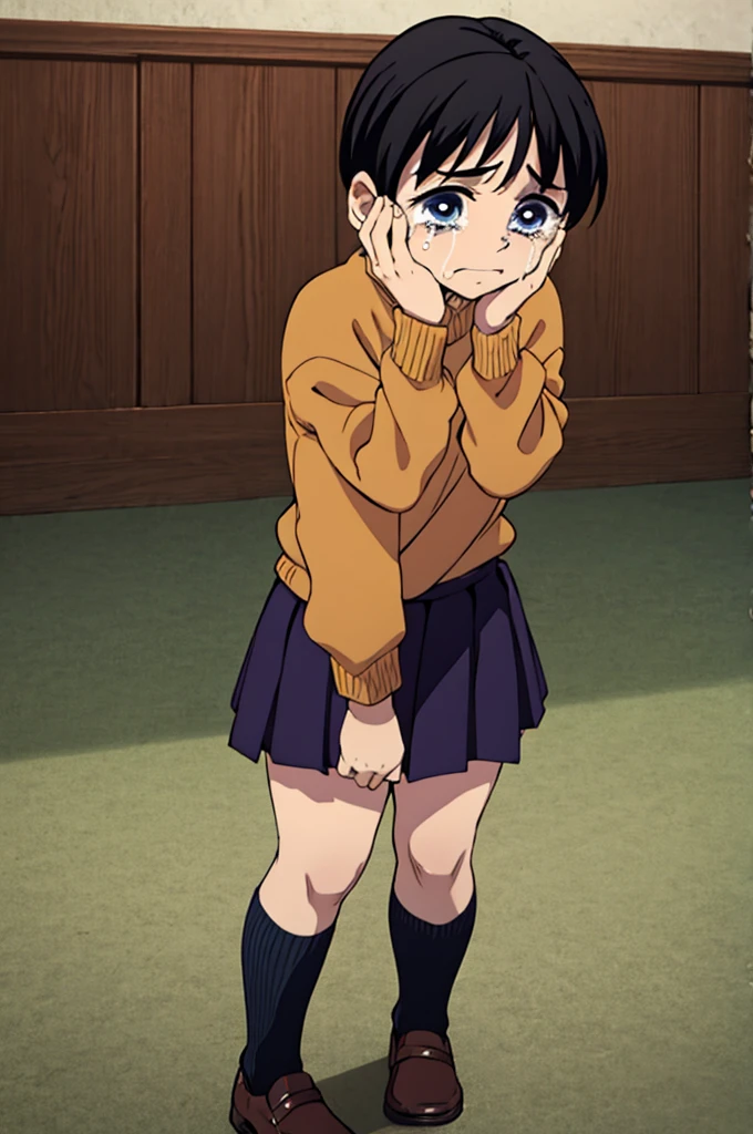 , Jumper skirt, Pee, Are crying,. 8-year-old