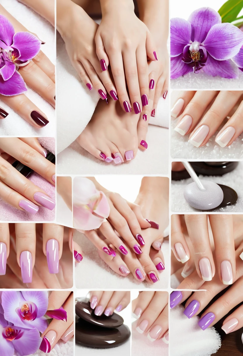 collage of manicure salon services