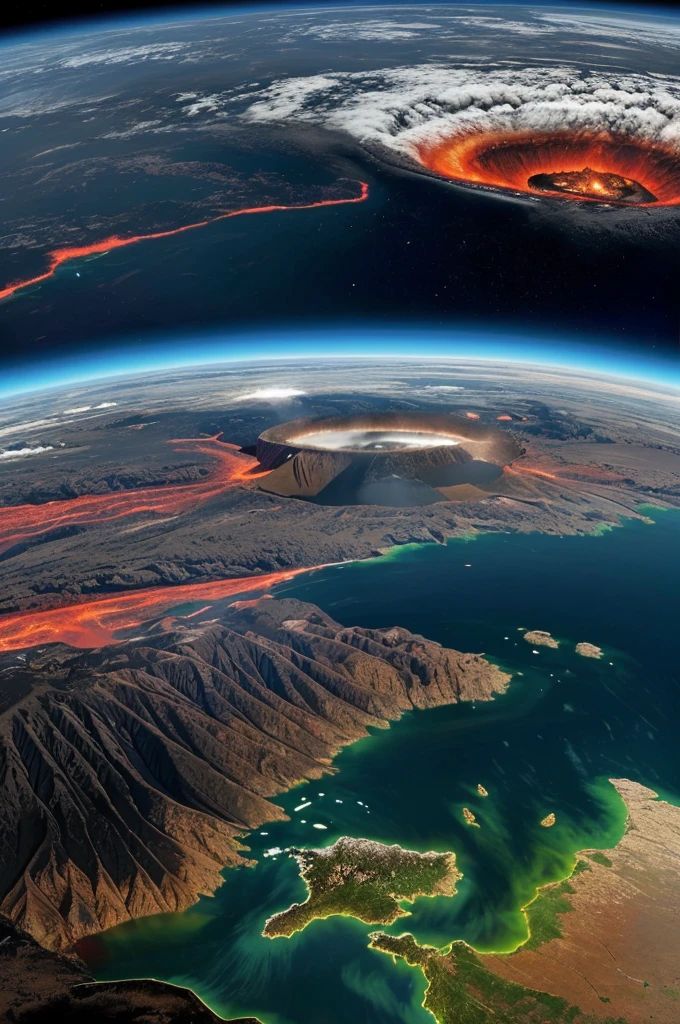 image showing the reasons for global climate change show it with earth in the centre surrounding by fossil fuels, deforestation,industries, agricultural emissions,volcanic eruption surrounding it