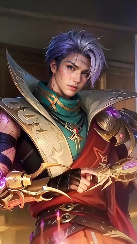 Handsome boy, best quality, photo, 4k,looking at viewer,full body,wear platinum armor,
