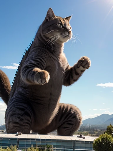 Super giant cat and Godzilla