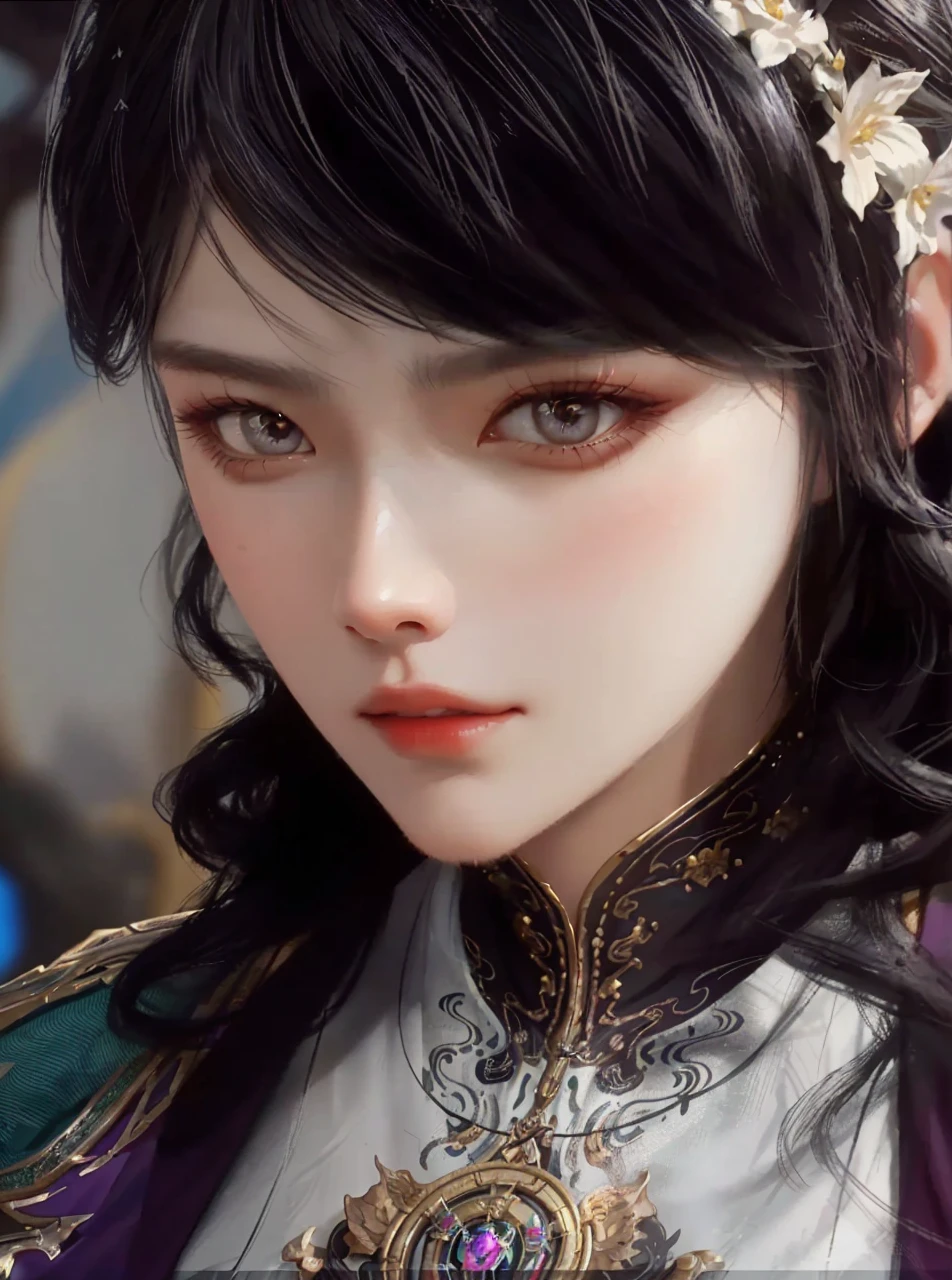 a close up of a woman with black hair and a black mask, beautiful character painting, guweiz, artwork in the style of guweiz, black haired deity, by Yang J, epic exquisite character art, stunning character art, by Fan Qi, by Wuzhun Shifan, guweiz on pixiv artstation