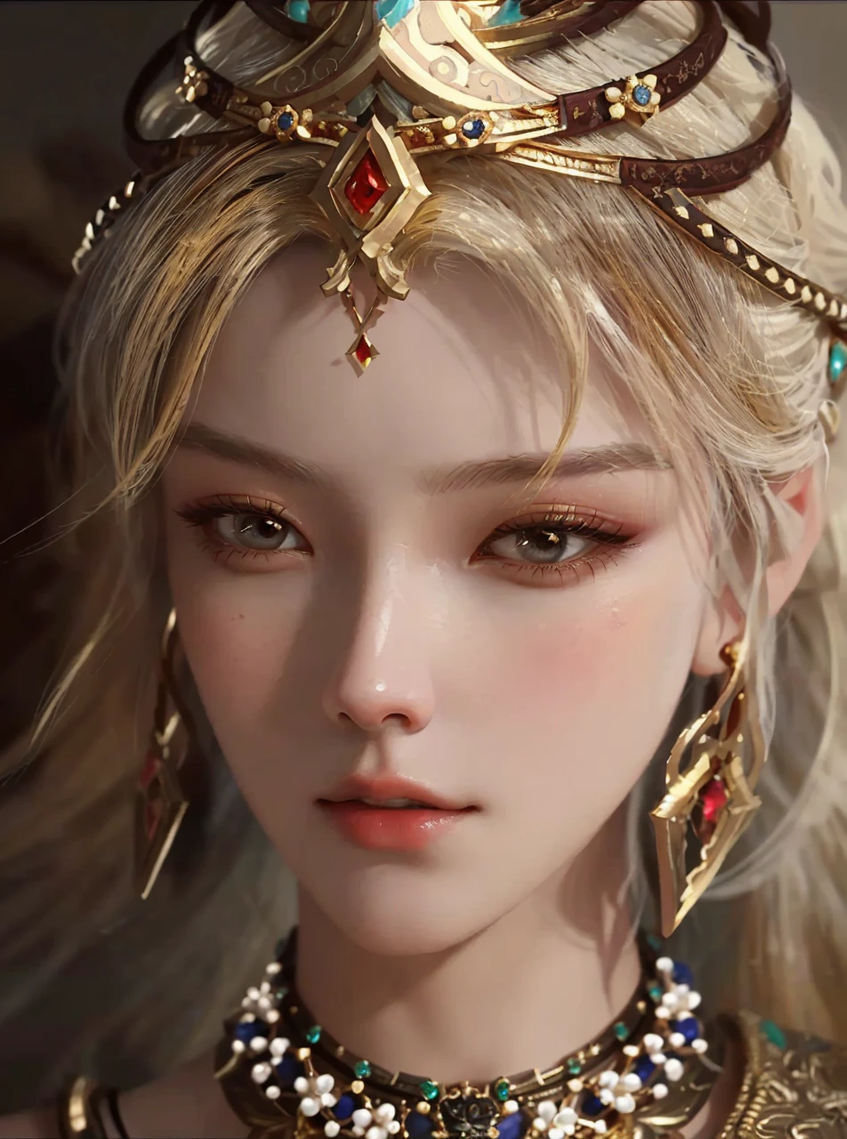 a close up of a woman with gold hair and a gold mask, beautiful character painting, guweiz, artwork in the style of guweiz, gold haired deity, by Yang J, epic exquisite character art, stunning character art, by Fan Qi, by Wuzhun Shifan, guweiz on pixiv artstation