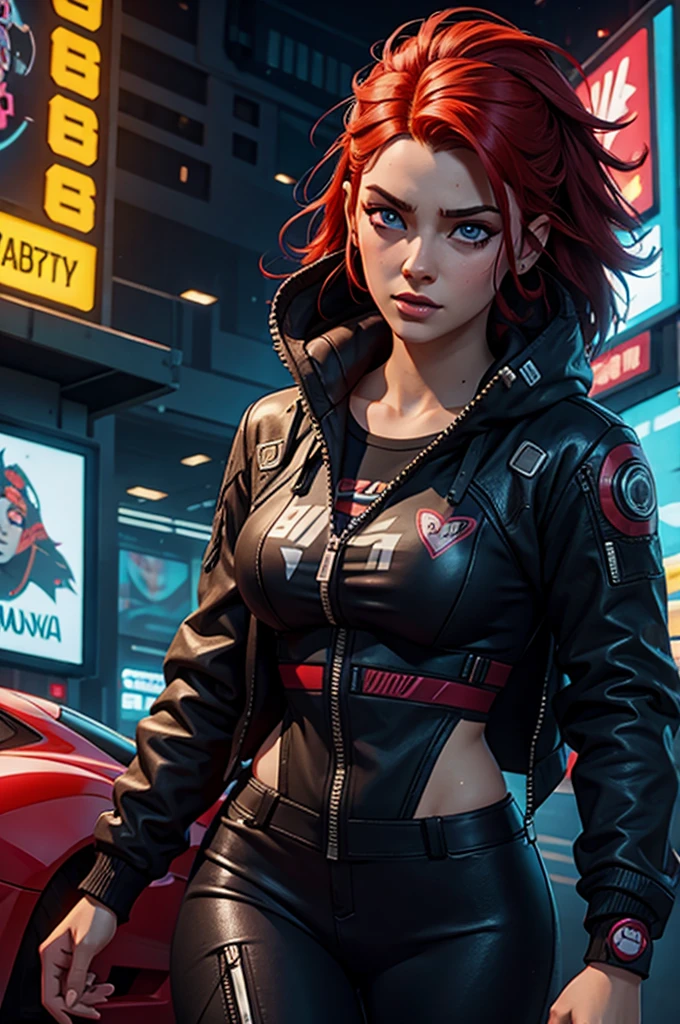cyberpunk 2077. cyberpunk 2077, red head girl