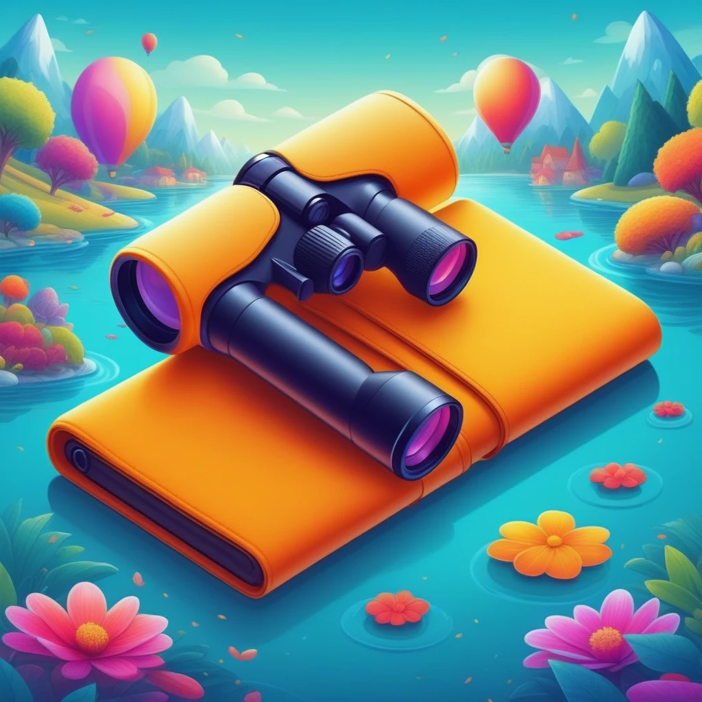 List of binoculars , Mobile Game Art, banner, Detailed Game Art, Chic Game Art, Illustration of the game, splash screen art, Full card design, Wallpaper!, Extended Art, Add-on style art, bright colors, ((different elements))