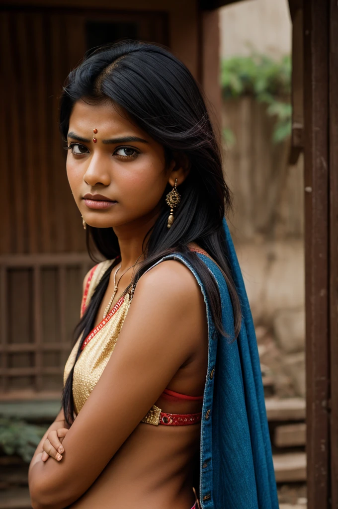 Create sad feeling indian model 