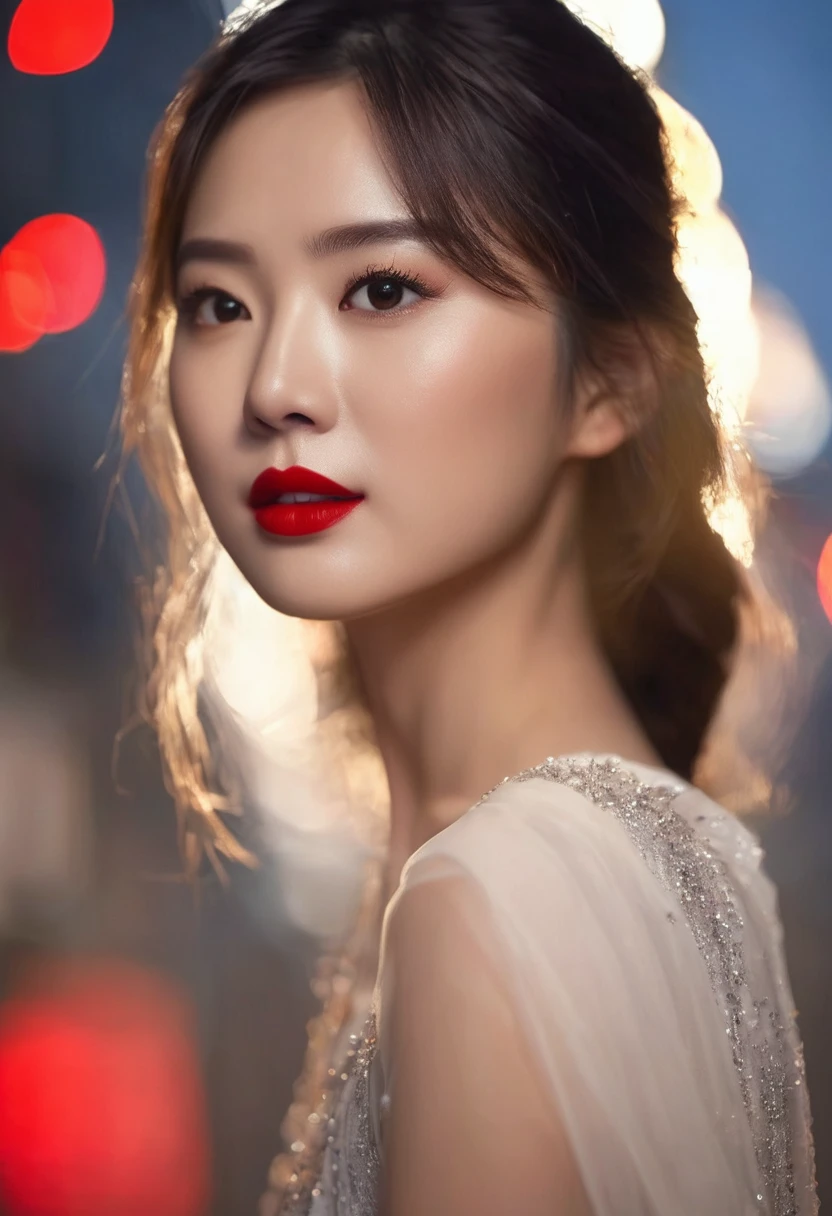Beautiful asian girl with red lips, Her eyes shone like dreamy stars, glowing eyes, beautiful and detailed eyes, RAW photo,(high detailed skin:1), (realistic, photo-realistic:1.37), ultra high res, professional lighting , 8k uhd, dslr , high quality, film grain, Fujifilm XT3, RAW photo,, RAW photo,(high detailed skin:1), (realistic, photo-realistic:1.37), ultra high res, professional lighting , 8k uhd, dslr , high quality, film grain, Fujifilm XT3, RAW photo,