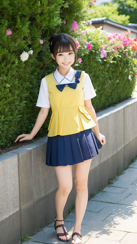 Japanese Idols、Shoulder-length layers、Sophisticated、smile、An angle that captures up to the knees、Sophisticated爽やかな色の夏服