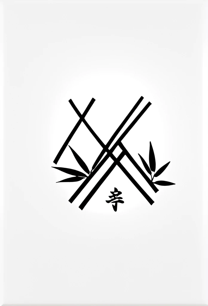 Fashionable logos of Japanese Omusubi specialty shops

 Omusubi, Japanese bamboo bushes and bamboo leaves are painted on the logo like a road

 The colors are black and white

 Pretty cool
 Stylish design
 chic and modern design

 White background