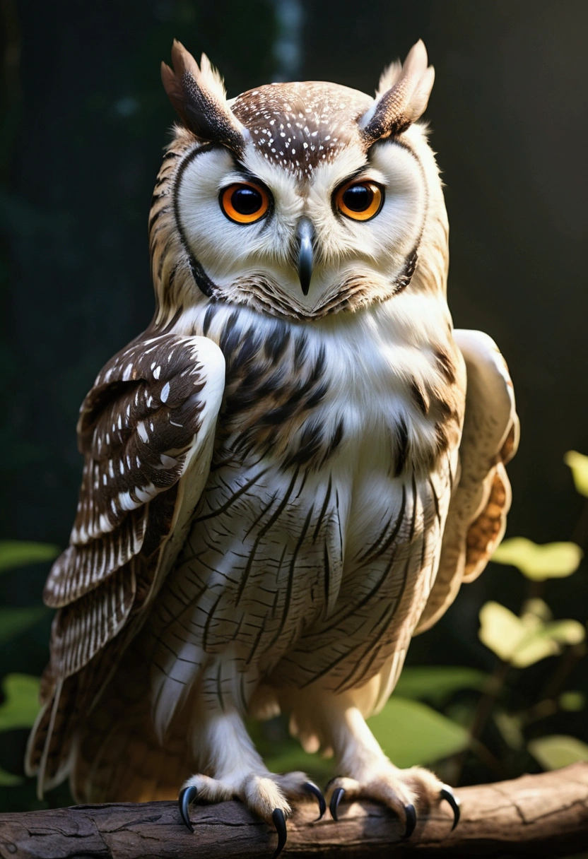 For DND RPG with owl wings and owl eyes、Create hybrid kids with owl characteristics and half a of an owl with wings。